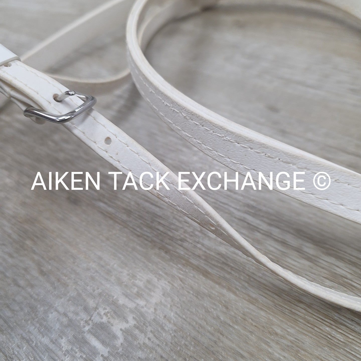 Jacks Beta Headstall and Curb Strap, White, Size Cob / Full