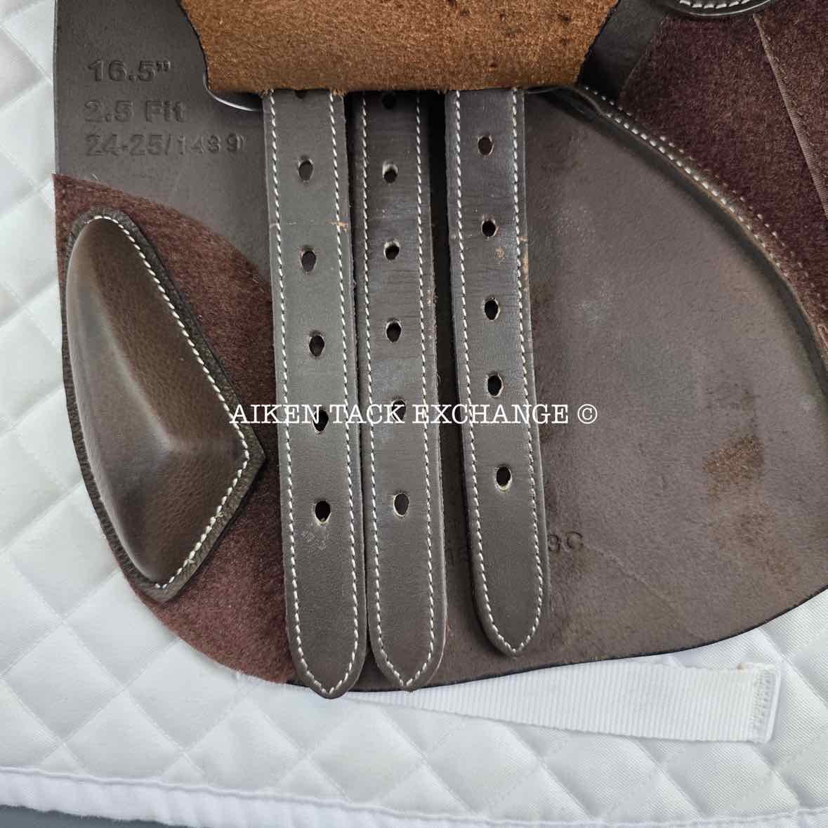 HDR - Henri de Rivel Synergy Close Contact Jump Saddle, 16.5" Seat, Adjustable Tree - Changeable Gullet, Wool Flocked Panels