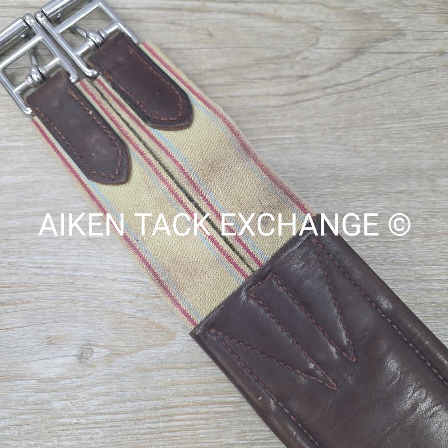 HFP Leather Girth with Single End Elastic, Brown, 54"