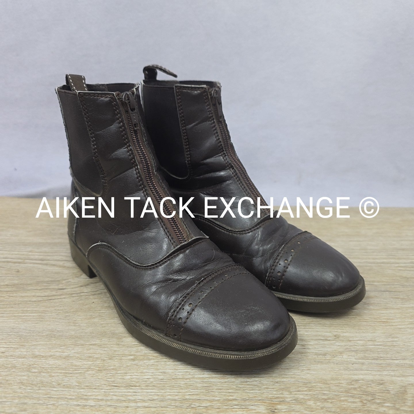 Dover Saddlery Riding Sport Provenance Zip Paddock Boots, Brown, Size 6.5