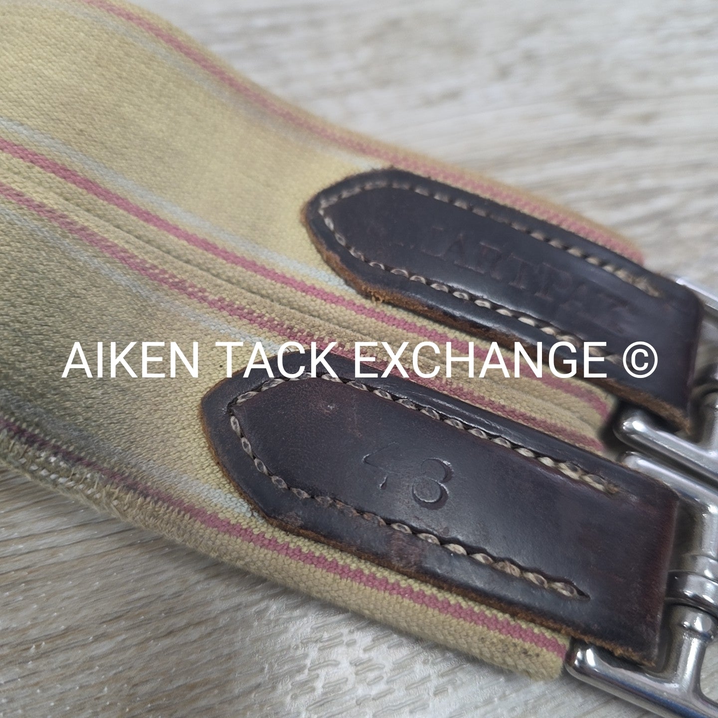 SmartPak Fancy Stitch Girth with Elastic on One Side, Brown, 48"