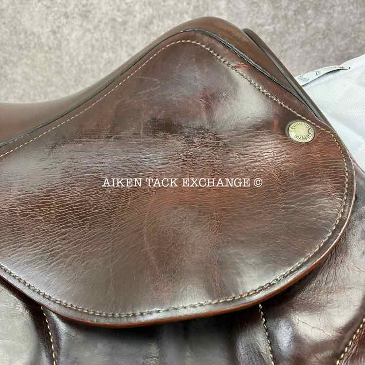 2001 Devoucoux Chiberta Monoflap Jump Saddle, 17.5" Seat, 2A Flap, M/MW Tree, Foam Panels