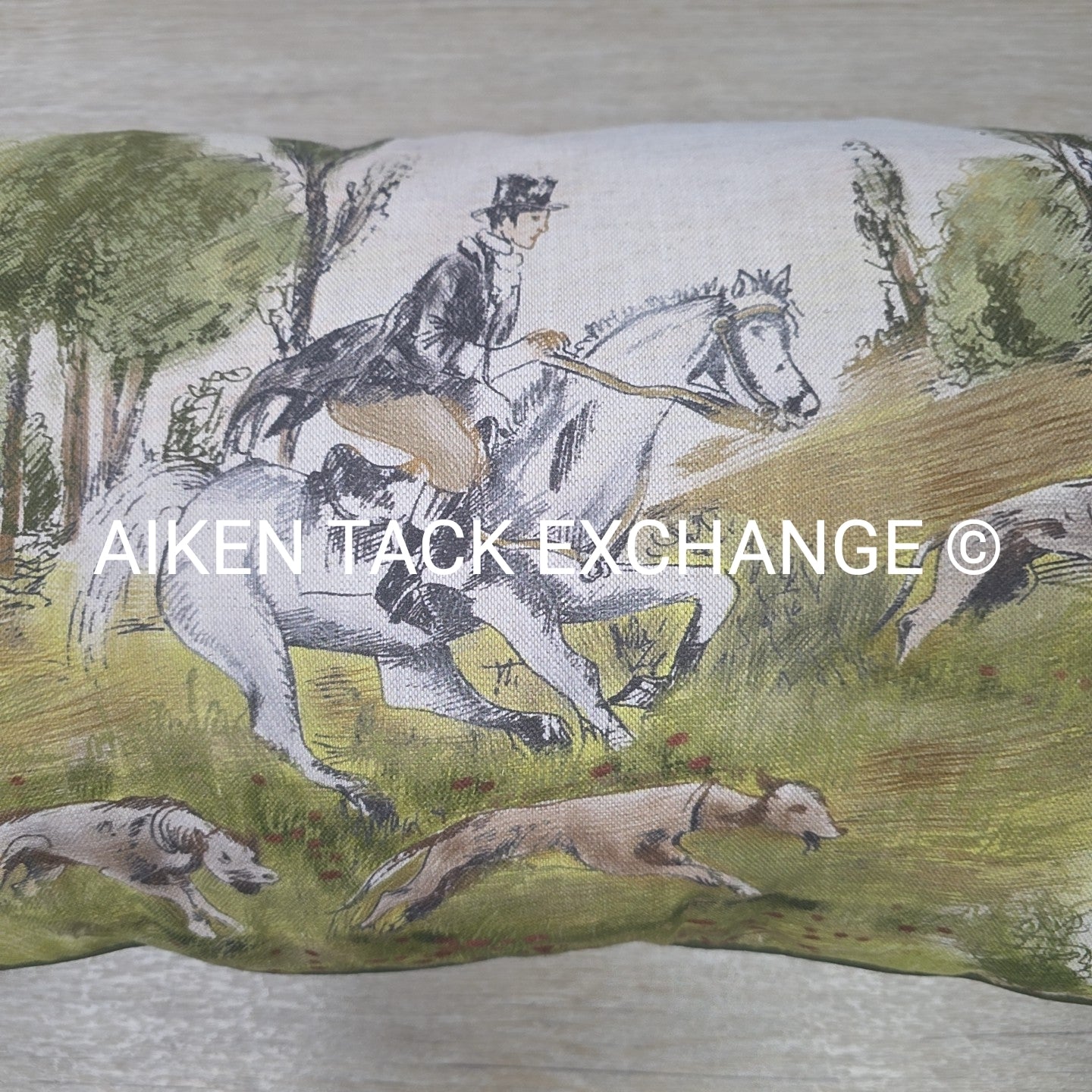 Fox Hunting Scene Pillow
