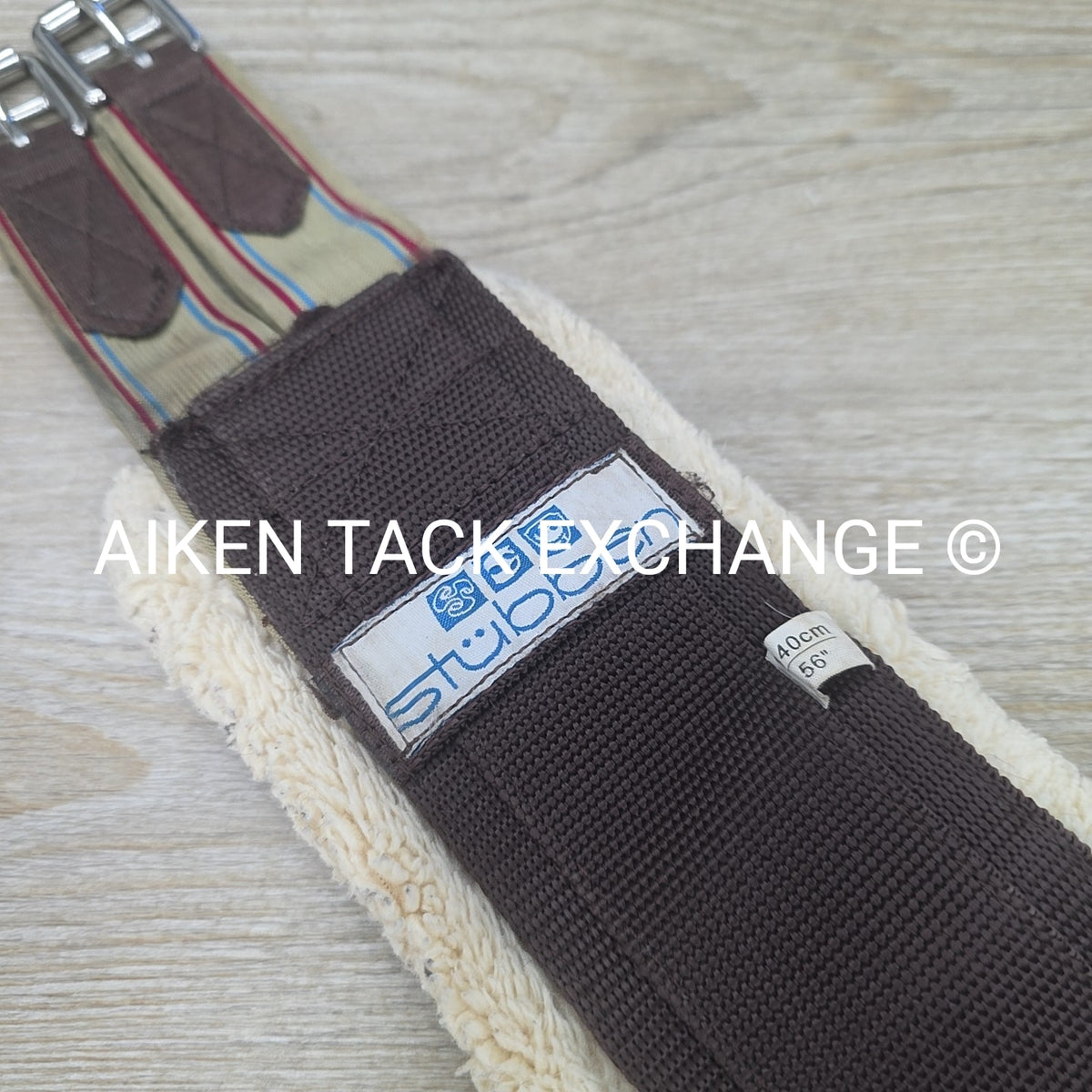 Stubben Removable Fleece Girth with Double End Elastic, Brown, 56"