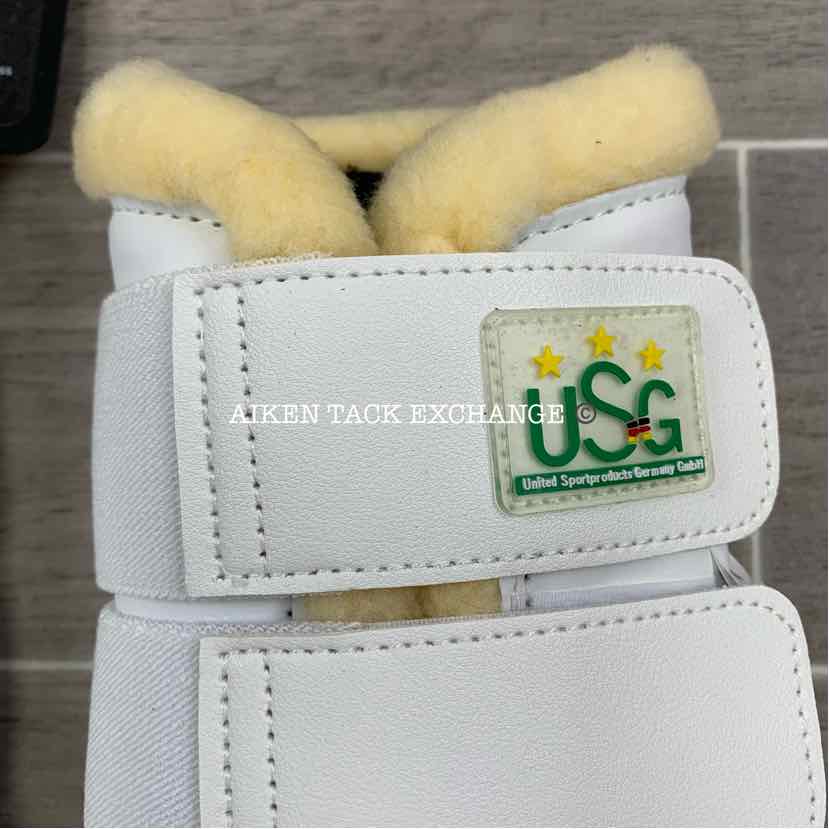 USG by KL Select Dressage Boots, White, Size Medium, Brand New