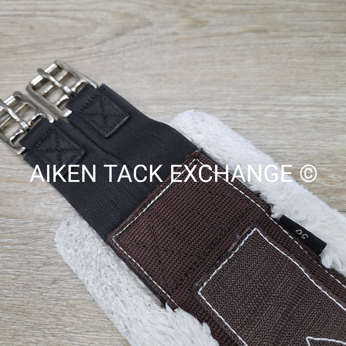 Equine Healthcare International Fleece Girth, Double End Elastic, Brown, 48"