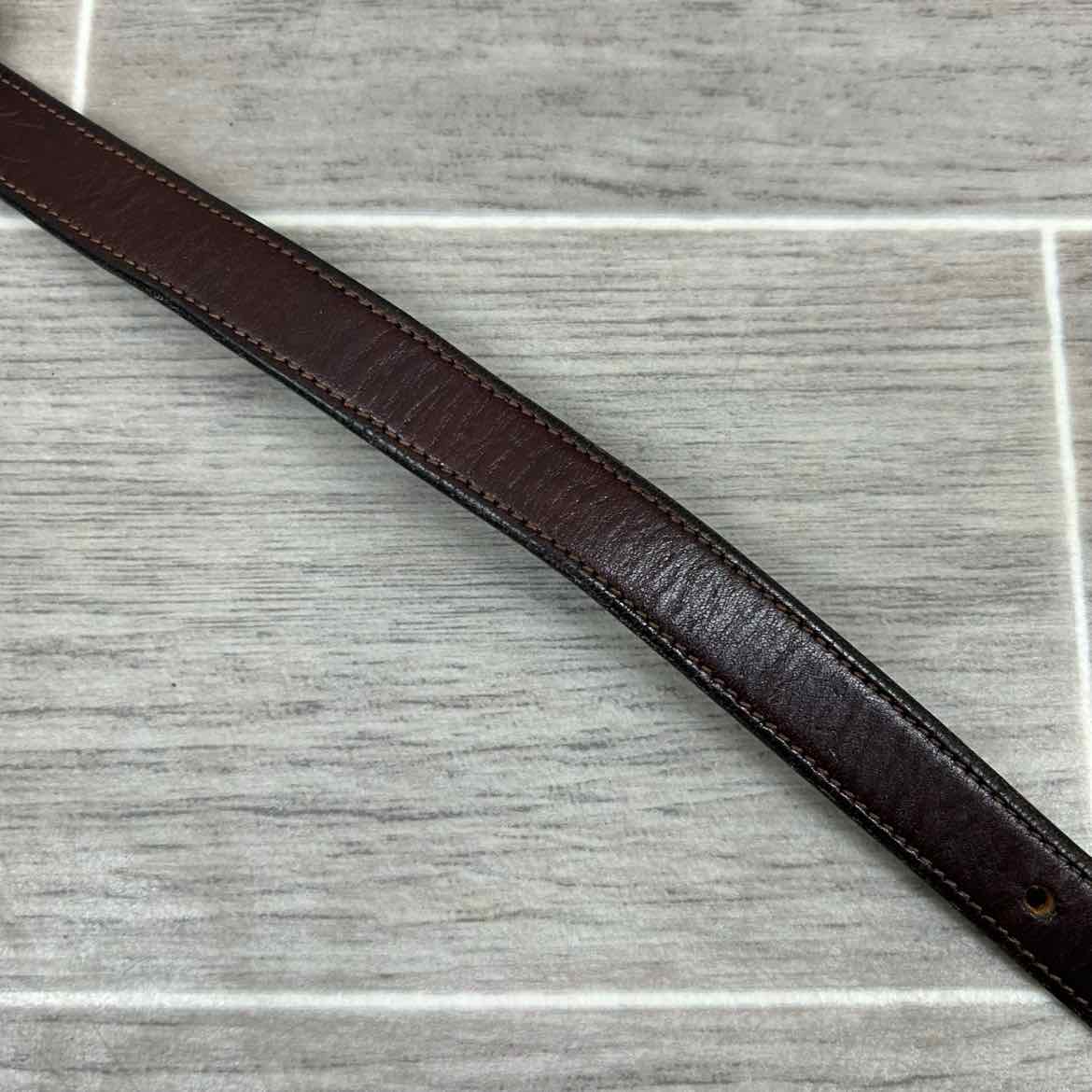 Tory Leather Flat Belt, Brown, 28