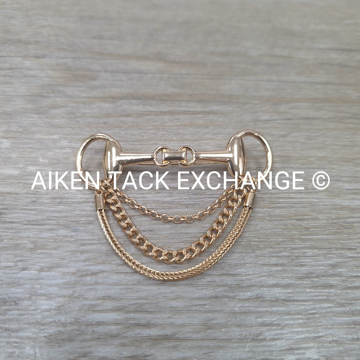 Time & Tru Goldtone Horse Bit Brooch