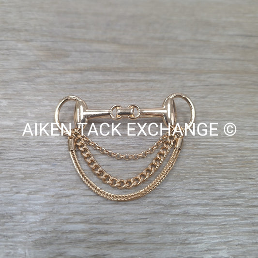 Time & Tru Goldtone Horse Bit Brooch