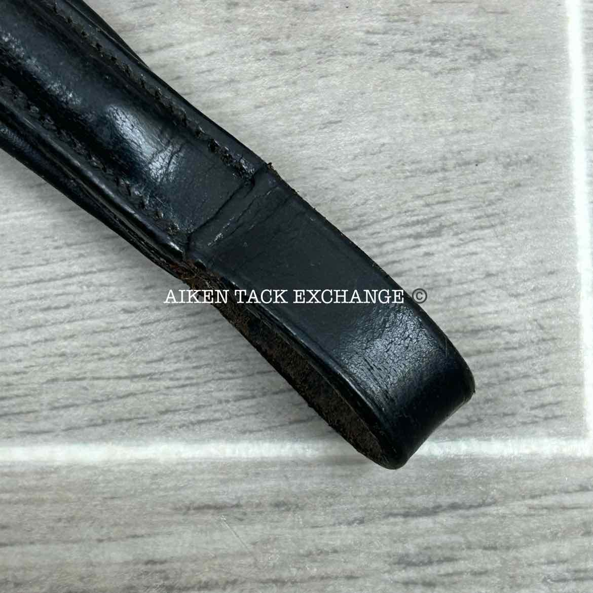 Plain Raised Padded Browband, Black, 16.5"