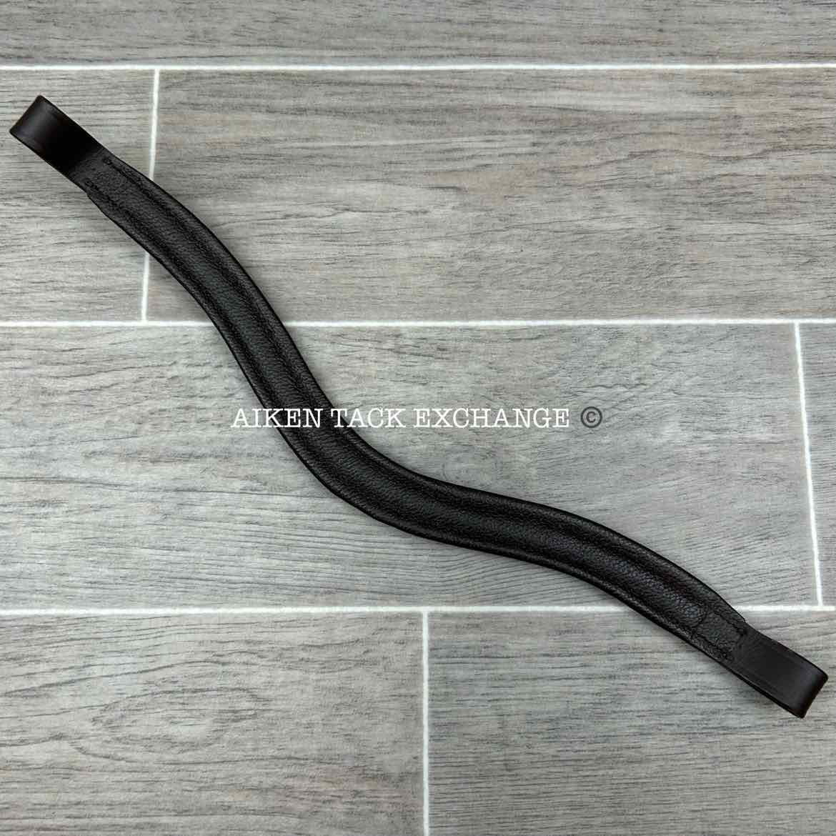 Plain Raised Padded Browband, Black, 16.5"
