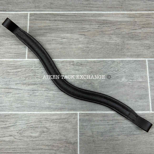 Plain Raised Padded Browband, Black, 16.5"