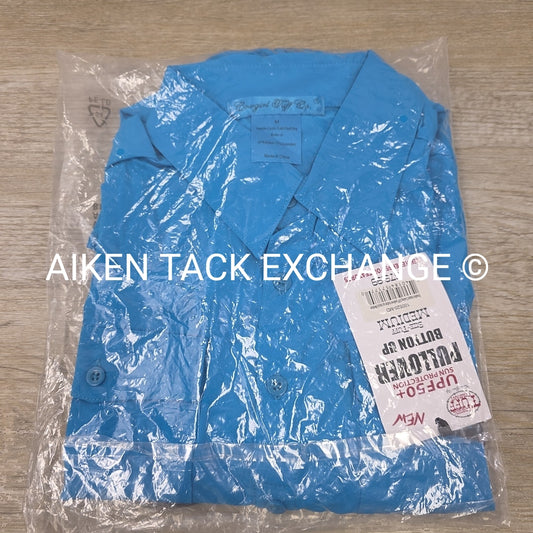 Cowgirl Tuff Instant Cooling UPF Pullover Button Up Shirt, Blue, Women's Medium