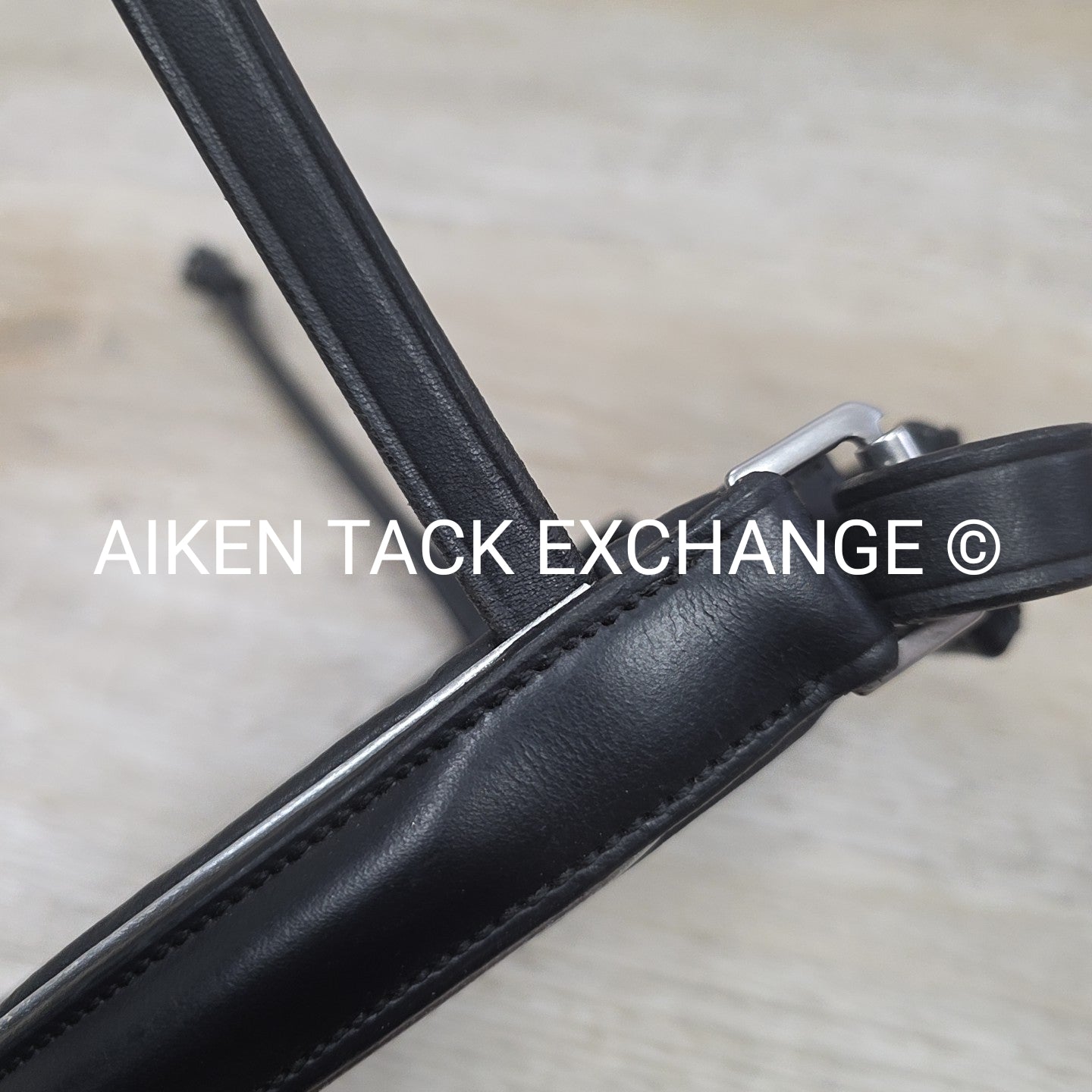 Padded Crank Noseband for Monocrown Bridle, Black with Silver, Size Full