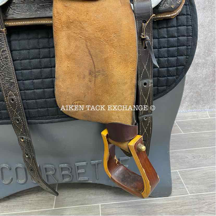 M.L. Leddy's Western Saddle, 16.5" Seat, Wide Tree - Full QH Bars