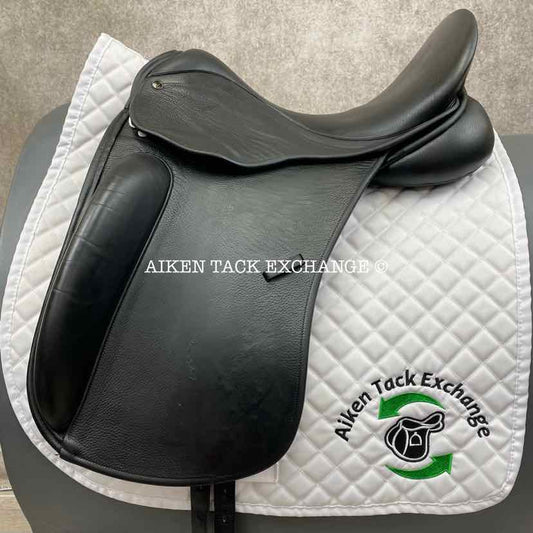 2009 County Perfection Dressage Saddle, 17" Seat, Forward Flap, Medium Tree, Wool Flocked Panels