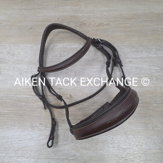 KL Select Red Barn Ocala Fancy Stitched Bridle, No Reins, Size Cob