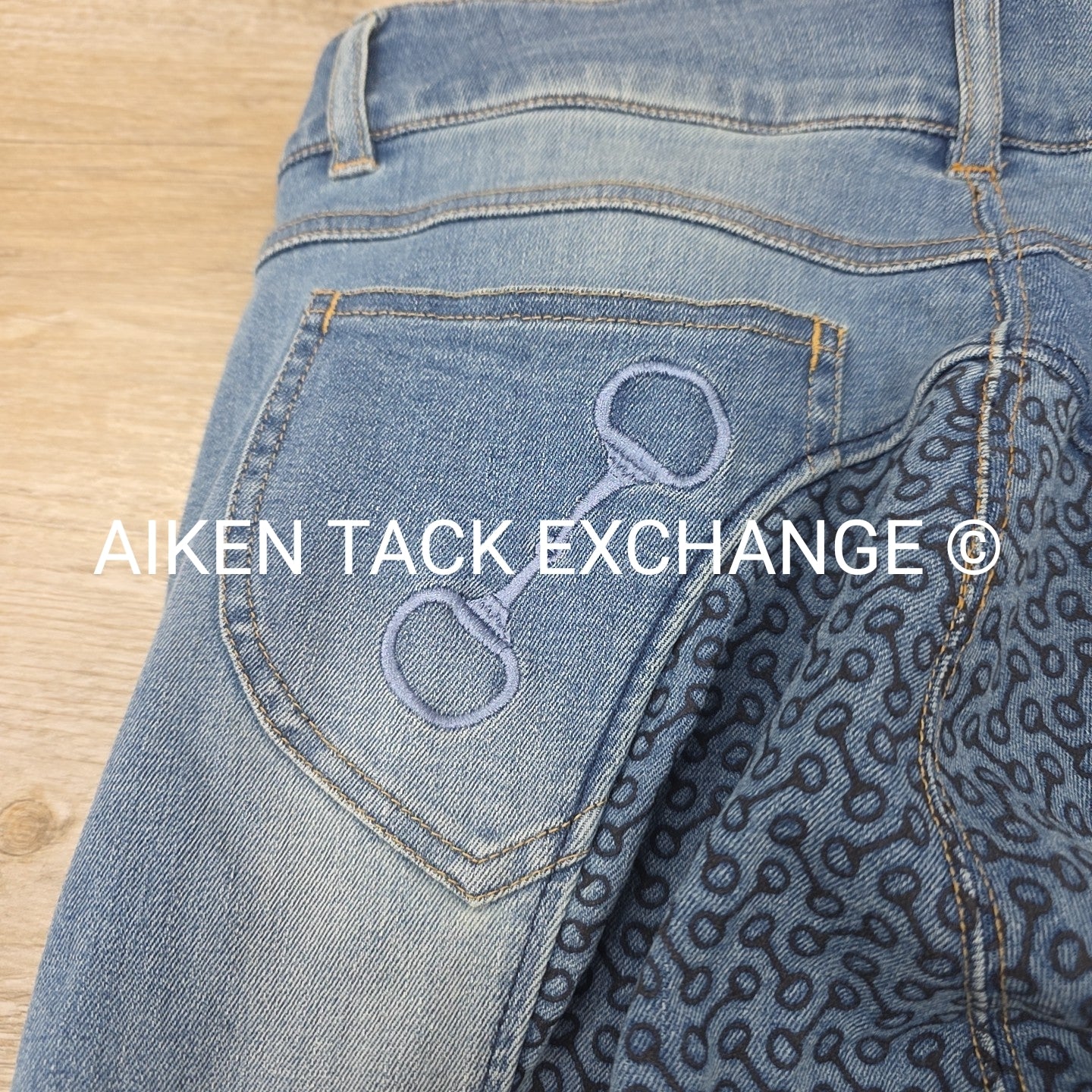 Horze Silicone Grip Full Seat Denim Breeches, Size 28