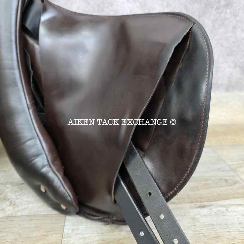 **SOLD** 2015 Custom Saddlery Monte Carlo Monoflap Jump Saddle, 18" Seat, Adjustable Tree, Wool Flocked Panels