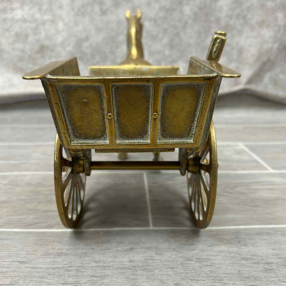 Brass Horse & Buggy Figurine
