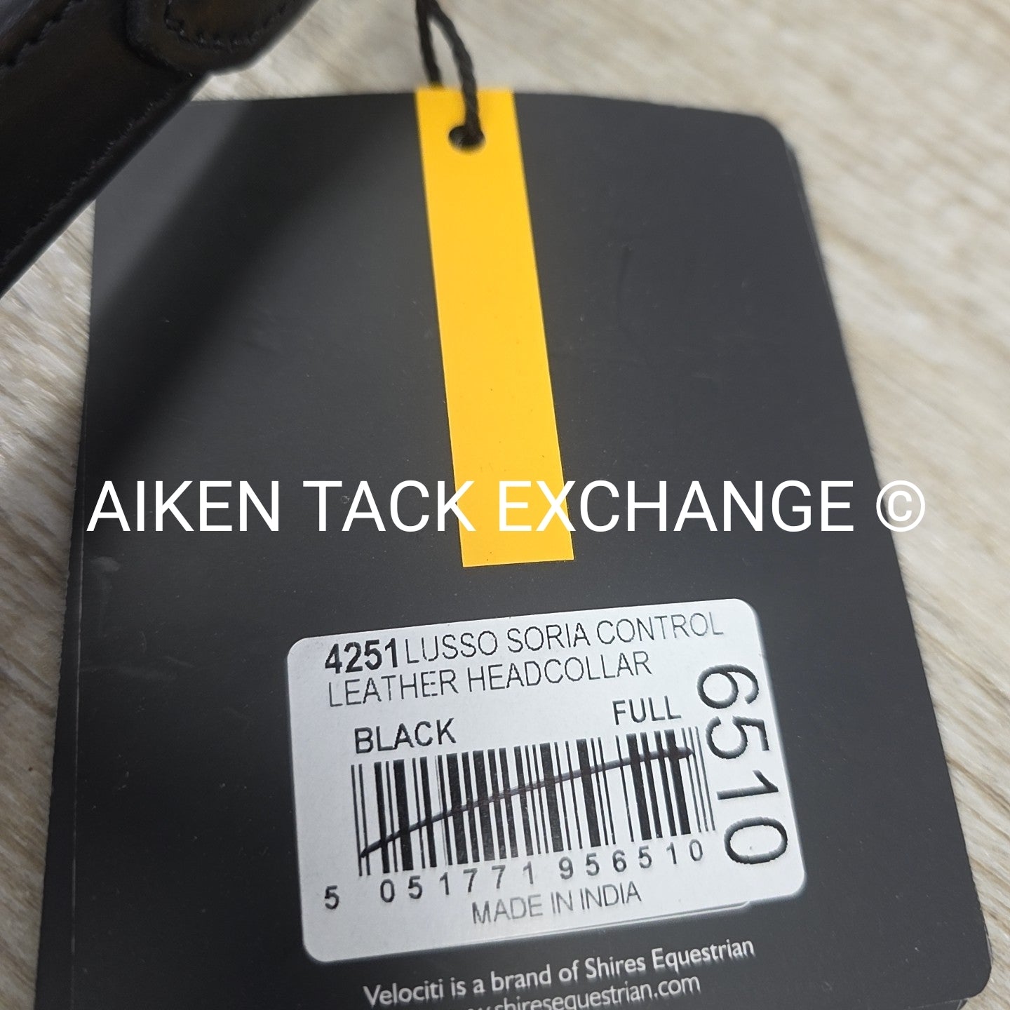 Shires Velociti Lusso Soria Control Leather Halter, Black, Size Full