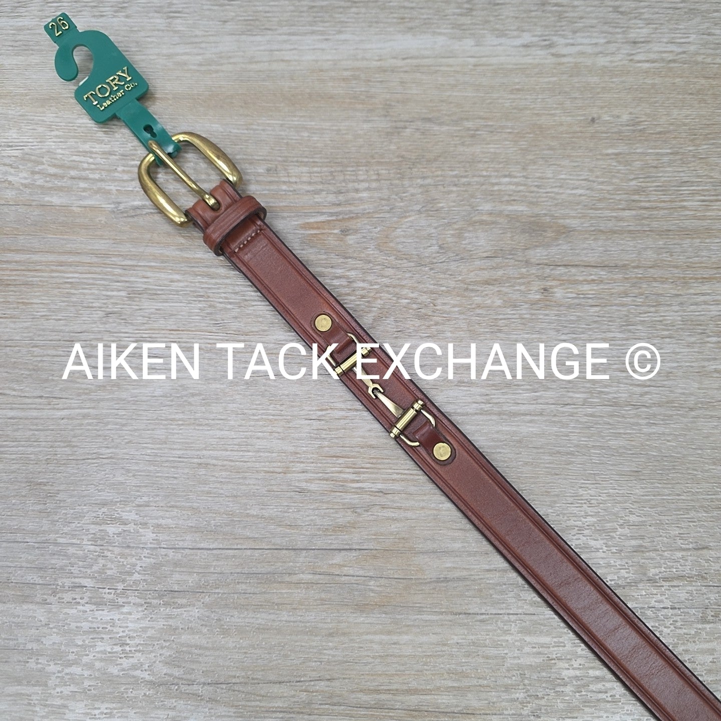 Tory Leather Snaffle Bit Belt, Brown, 26
