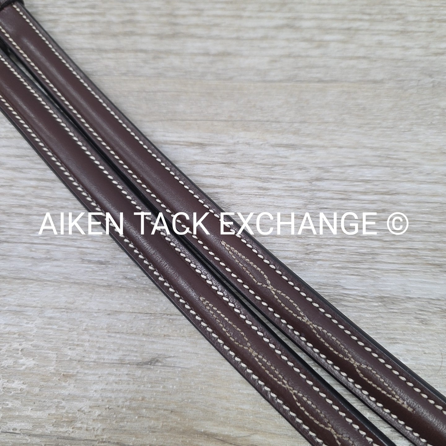 KL Select Red Barn Round Raised Fancy Stitch Laced Reins, Brown, Size Full