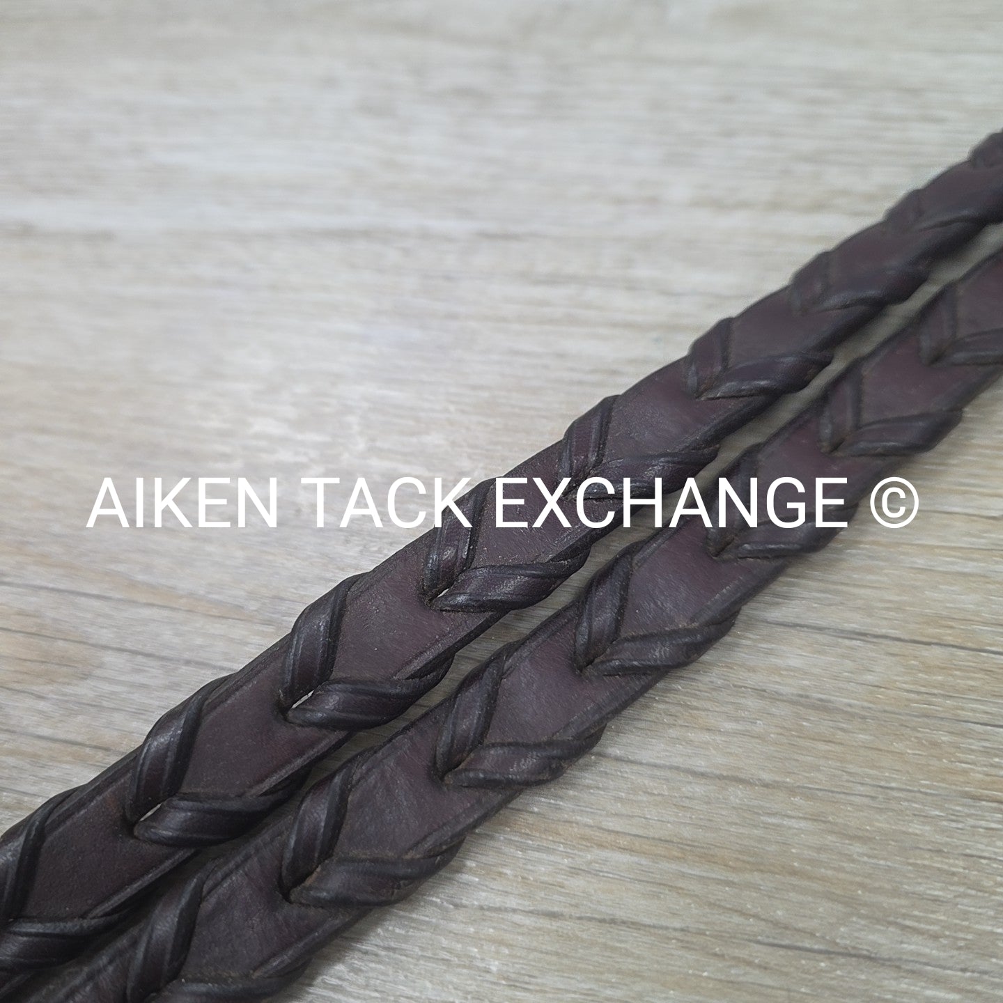 Fancy Stitched Laced Reins, Brown, 56"