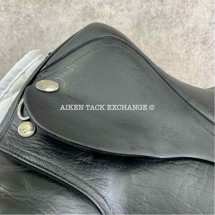 **SOLD** Jaguar by Harry Dabbs XKC Dressage Saddle, 17" Seat, Medium Wide Tree, Wool Flocked Panels, Buffalo Leather