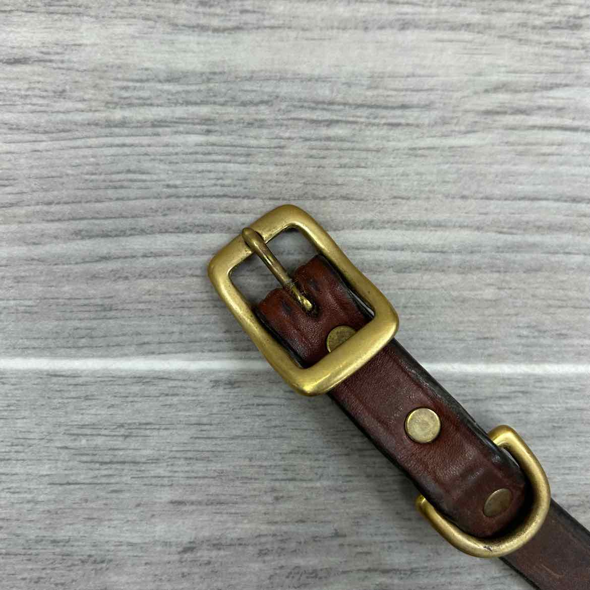 Tory Leather Dog Collar, Brown, 26