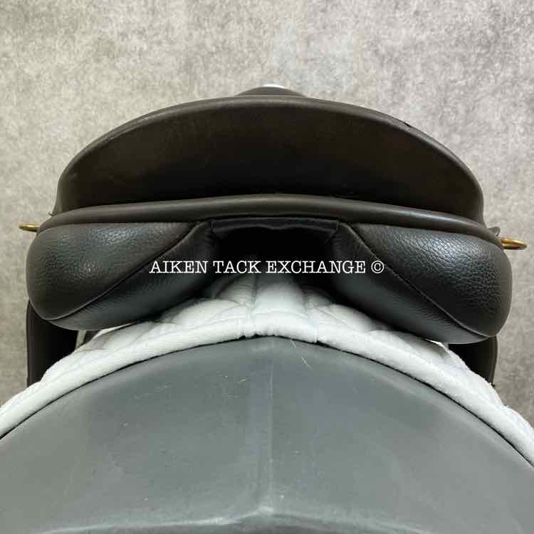 **SOLD** 2012 Jeffries Flyover Monoflap Jump Saddle, 18" Seat, Wide Tree, Wool Flocked Panels