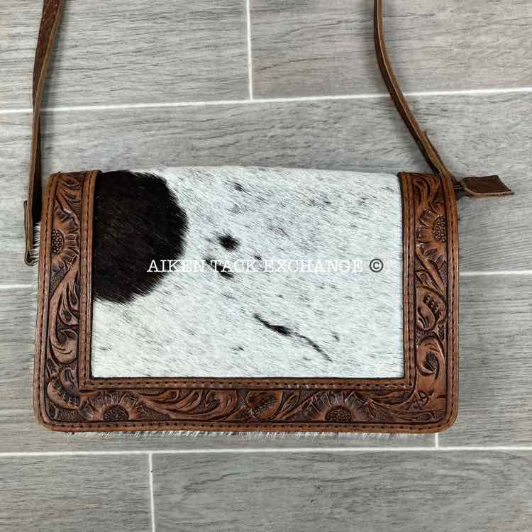 American Darling Tooled Leather & Hair On Hide Cross Body Handbag