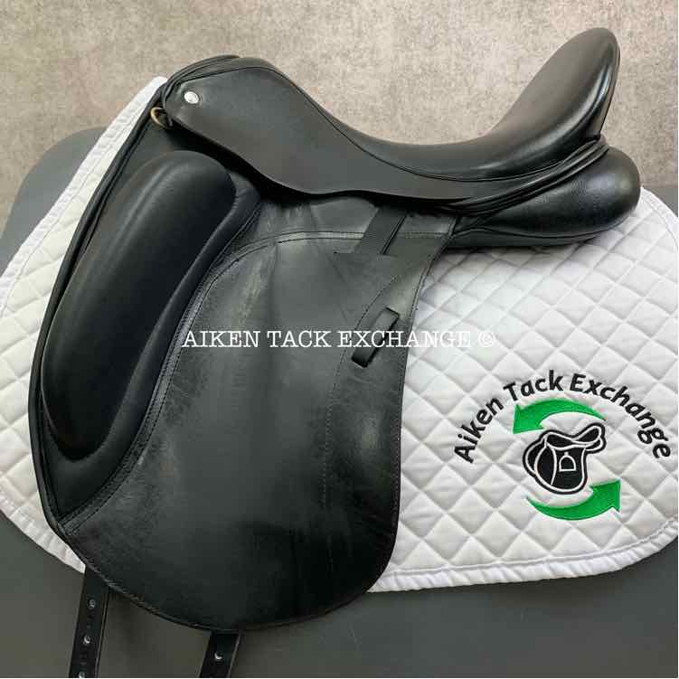 **SOLD** 2016 Custom Saddlery Signature Steffen's Advantage Monoflap Dressage Saddle, 17" Seat, Adjustable Tree, Wool Flocked Panels