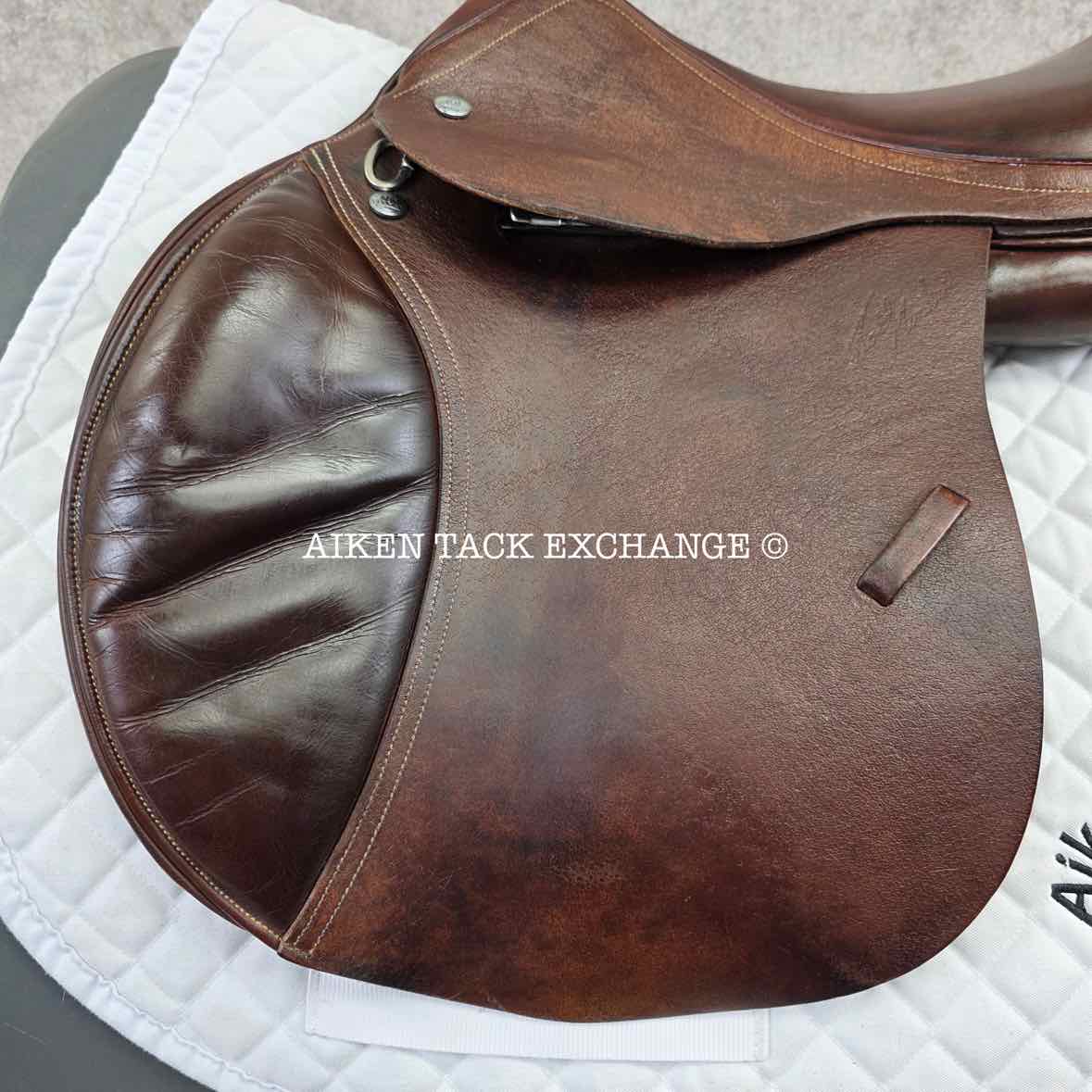 Verhan Todd Minikus Close Contact Jump Saddle, 16.5" Seat, MW/W Tree, Wool Flocked Panels