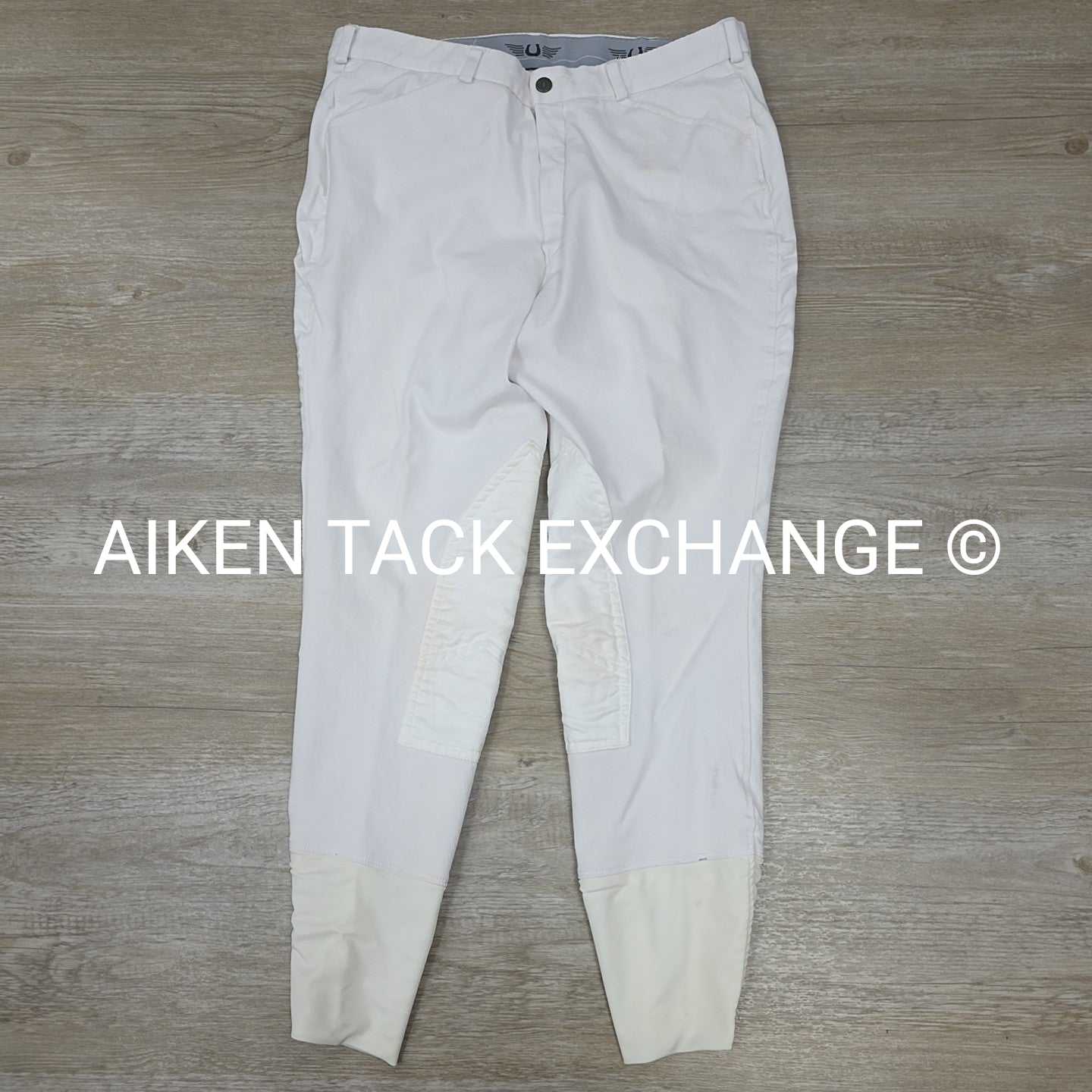 TuffRider Front Zip Cotton Knee Patch Breeches, Men's 34