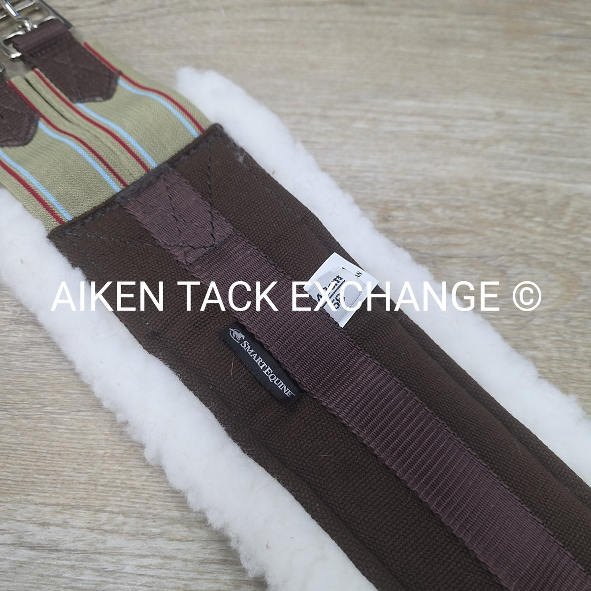 SmartEquine Fleece Girth with Double End Elastic, Brown, 56"