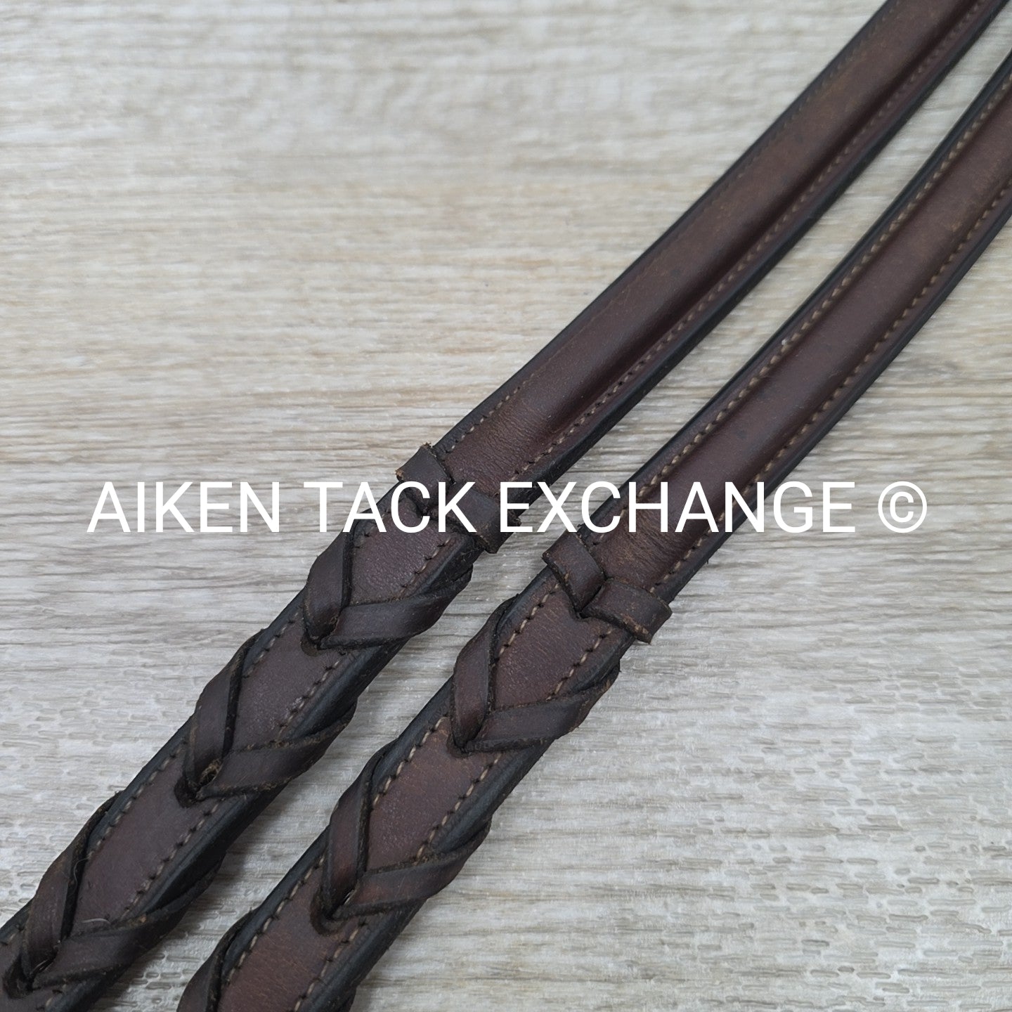 Beval Plain Raised Laced Reins, Brown, 57"