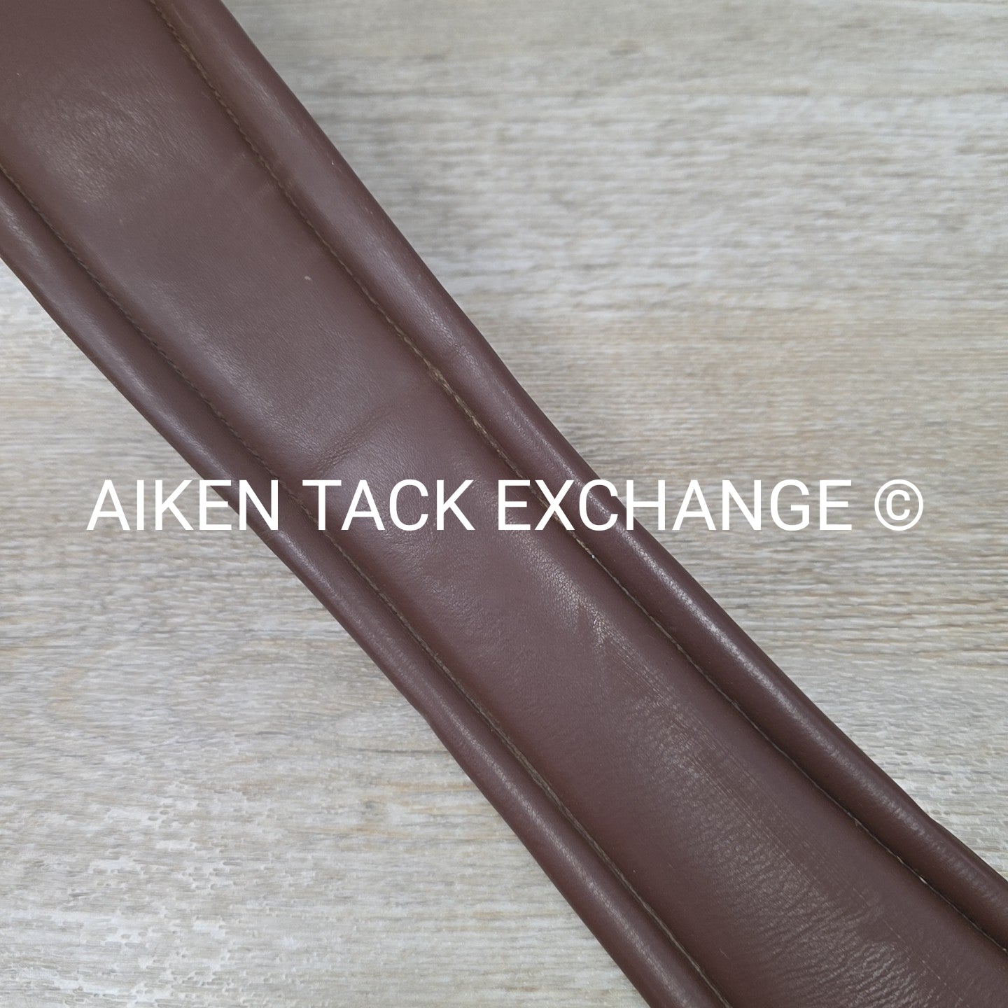 Leather Girth with Single End Elastic, Brown, 52"