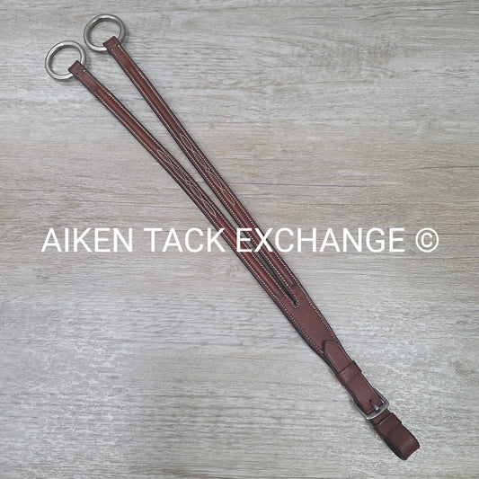 Fancy Stitched Round Raised Running Martingale Attachment, Brown