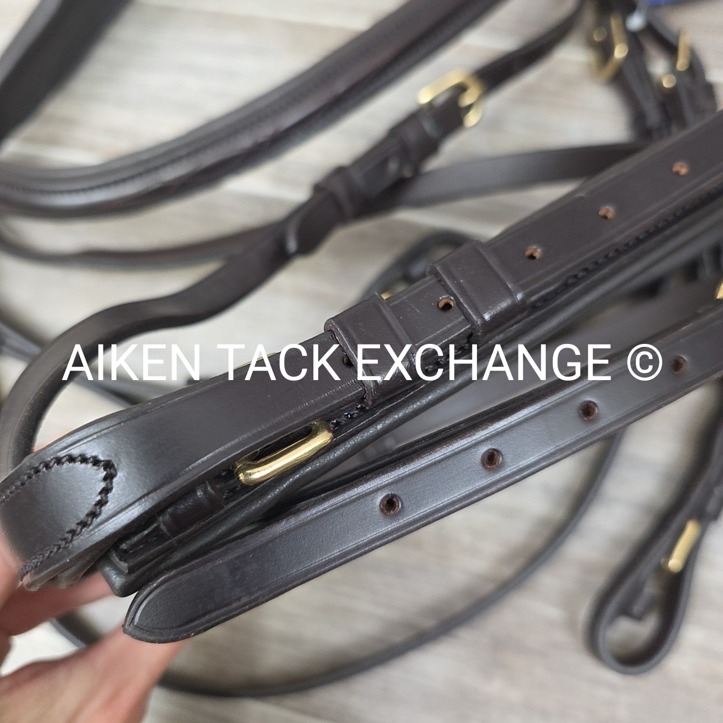 Kentaur Fancy Stitched Flash Bridle with Matching Reins, Brown, Size Full