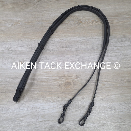 Cushion Grip Reins with Hand Stops, Black, 56"