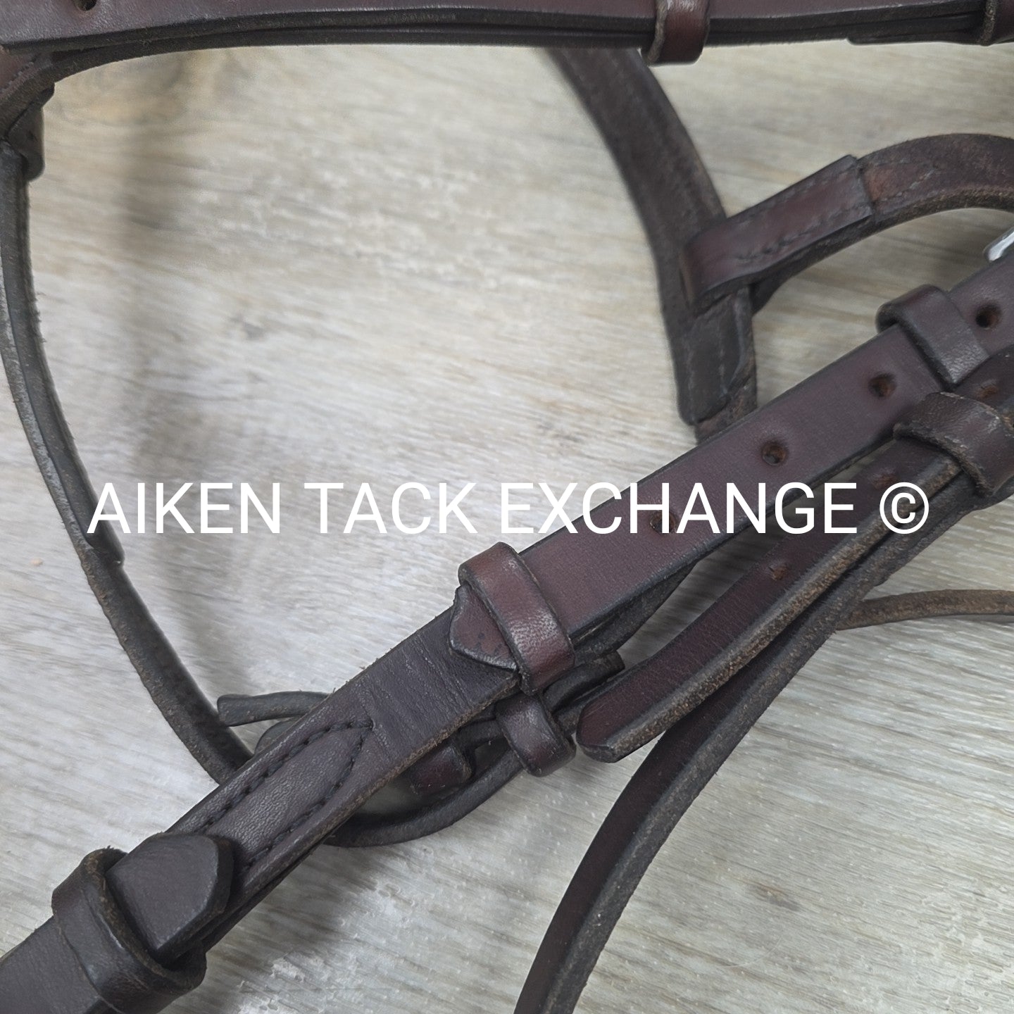 Plain Raised Heavy Duty Bridle, No Reins, Brown, Oversize