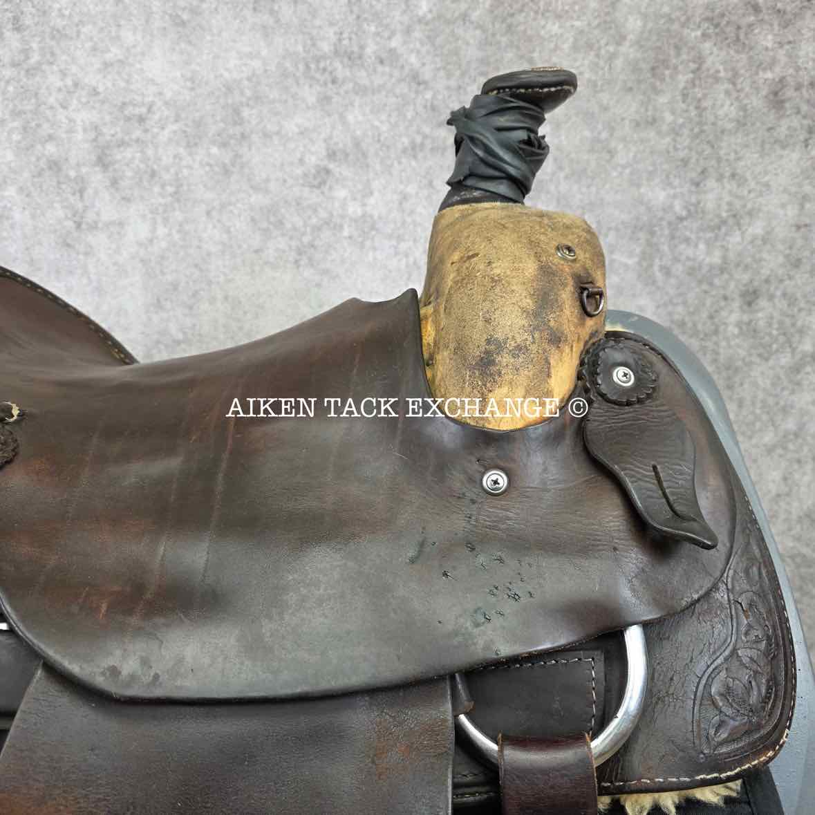 Roping Western Saddle, 15" Seat, Wide Tree - Full QH Bars, Weighs Approximately 49 lbs