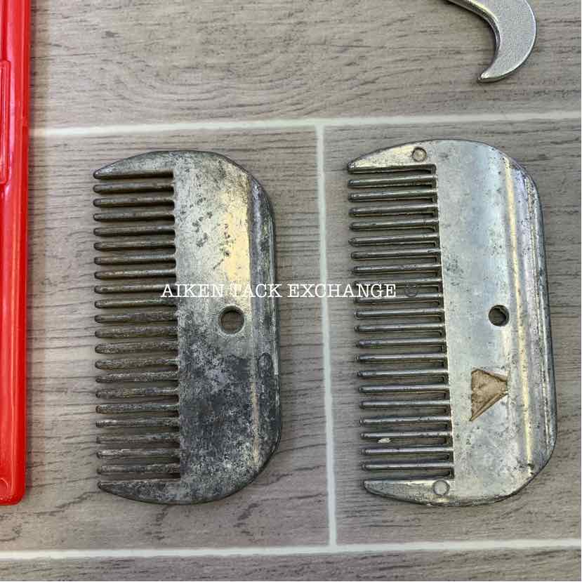 BARGAIN BUNDLE: 2 Plastic Combs, 2 Metal Combs & 1 Metal Pulling Comb