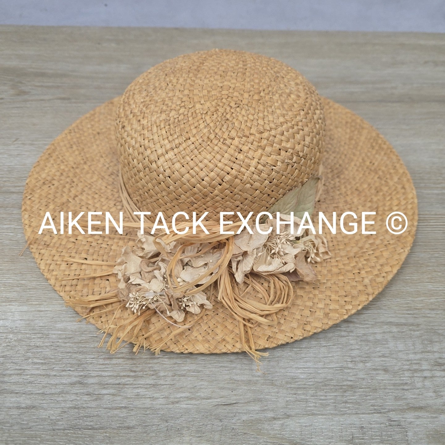 Bass Straw Derby Hat w/ Dried Flowers