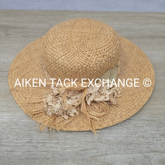 Bass Straw Derby Hat w/ Dried Flowers