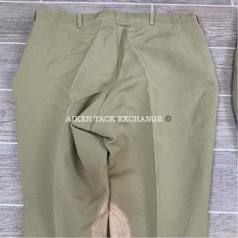 BARGAIN BUNDLE: 2 Pairs Tailored Sportsman Side Zip Knee Patch Breeches, Size 32