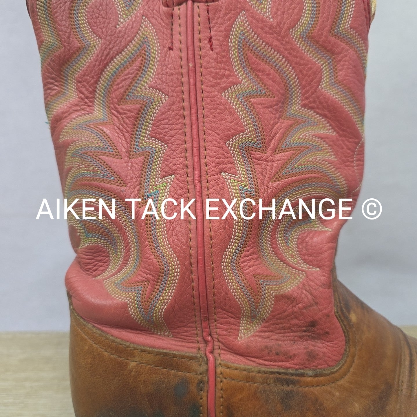 Tony Lama Square Toe Western Boots, Size 9