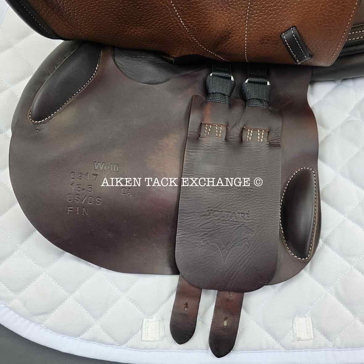 2022 Voltaire Welli Close Contact Jump Saddle, 15.5" Seat, 0A Flap, M/MW Tree, Foam FIN Panels