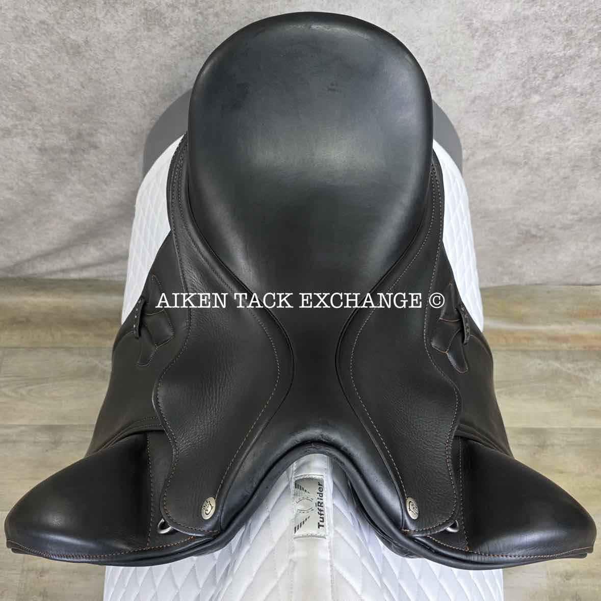 2018 MacRider Challenge Monoflap Dressage Saddle, 17" Seat, Medium Wide Tree, Wool Flocked Panels